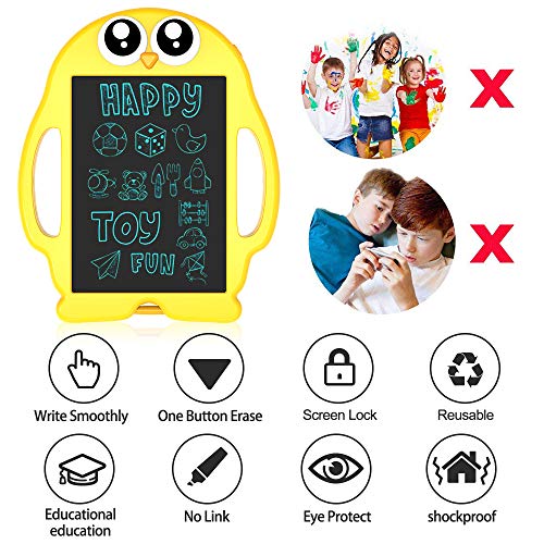 YORANIO LCD Writing and Drawing Tablet, 9 Inch Portable Electronic Writing Drawing Board Gift for Kids, Handwriting Paper Penguin Board for School and Office