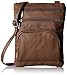 Goson Genuine Leather Organizer Womens Crossbody Bag Dark Brown