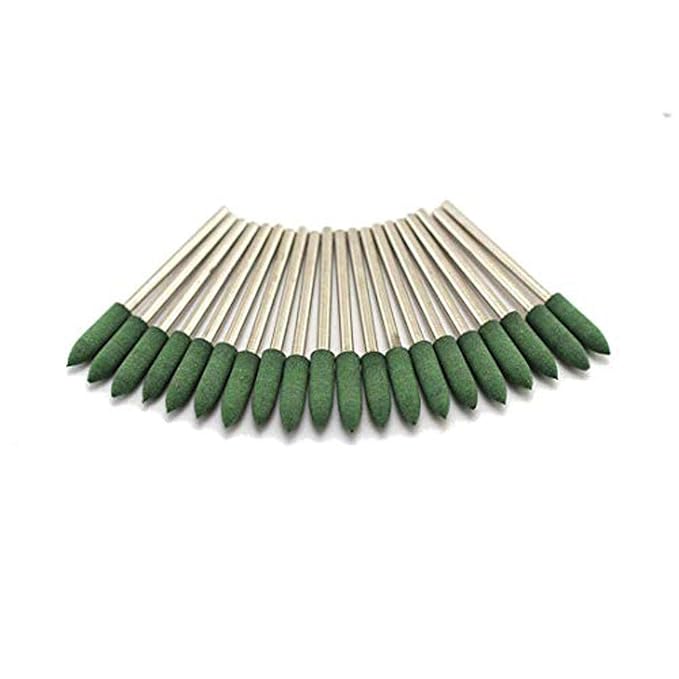 DIY Crafts 10 pcs 4mm (5/32 inch) Bullet Rubber Rotary Tool Polishing Burr with 3/32 inch (2.4mm) Shank for Dremel and Compatible