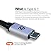 USB Type C to USB Type A 3.0 Cable by Qube Gadget- in aluminum casing & fiber-braided - 3.3FT/1M (Silver)