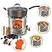 Hisea Camping Stove/Backpacking Stove – Potable Stainless Steel Wood Burning Stove Picnic BBQ Campingthumb 1