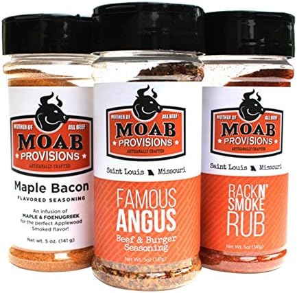 BBQ Rub &amp; Spices Combo Pack-(Gluten Free, Paleo) MOAB Provisions, 5oz bottles, Pack of 3