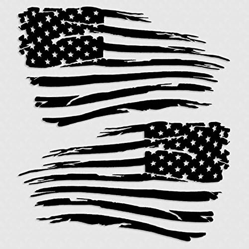 Amazon Com Aftershock Decals American Flag Decal Distressed Grunge Military Decal Matte Black 14 Inch Automotive
