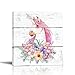 BOLUO Unicorn Canvas Wall Art for Girls Room Framed Painting Prints Rustic Picture Poster Nursery Children Kids Bedroom Decor Cute Pink 12x12 (D-2SET)
