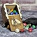 Wood Dice Case DIY Puzzle Storage Box Carved with Dragon & D20 Perfect for RPG, DND, Board or Card Games