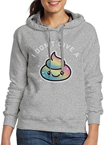 DENGDENG Rainbow 'I Don't Give A Poop Woman's Hooded Sweatshirt - Pullover Hoodie, Classic &amp; Comfortable Hooded Sweatshirt