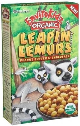Envirokidz Organic Leapin' Lemurs Peanut Butter &amp; Chocolate Cereal Boxes 10 OZ (Pack of 9)