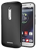 DROID Turbo 2 Case, Cimo [Dual Layer] Protective Heavy Duty Shock Absorbing Shockproof Cover for Motorola Verizon DROID Turbo 2 / Moto X Force (2015) - Black
