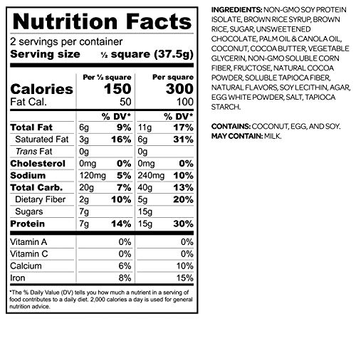 Cloud10 High Protein, Gluten Free, Dairy Free, Kosher, No Artificial Sweeteners, Peanut Free, Non-GMO, Marshmallow Crispy Treats, Chocolate Coconut (Pack of 10)