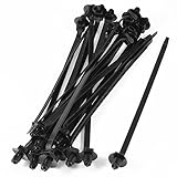 Uxcell Nylon Push Mount Electrical Cable Zip Tie, 183mm x 5mm, 20 Pcs, Black