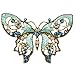 eGlomart Vintage Style Golden Aquamarine Blue Rhinestones Butterfly Brooch Pin #153