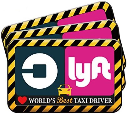 Uber Lyft Sign Driver Magnet - Reflective Reminder Decal Texi Signs for Car 3 Pack