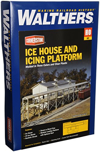 Walthers Cornerstone Series Kit HO Scale Ice House and Icing Platform,grey, 8