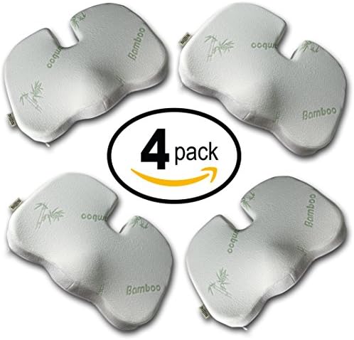 Seat Cushions, The Sillis 4 PACK BUNDLE Provides Extra Value on Our Best, Firm, Bamboo, Memory Foam Seat Cushion - Finally Sit Without Coccyx Pain INSTANTLY! Snap This Up Now and GET 4 Pillows