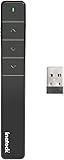 Inateck 2.4GHz Wireless Presenter Presentation Clicker with USB Receiver; Plug and Play Adapter - Black