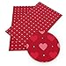 David accessories Heart Love Pattern Printed Faux Leather Sheets Fabric Canvas Back 9 Pcs 8