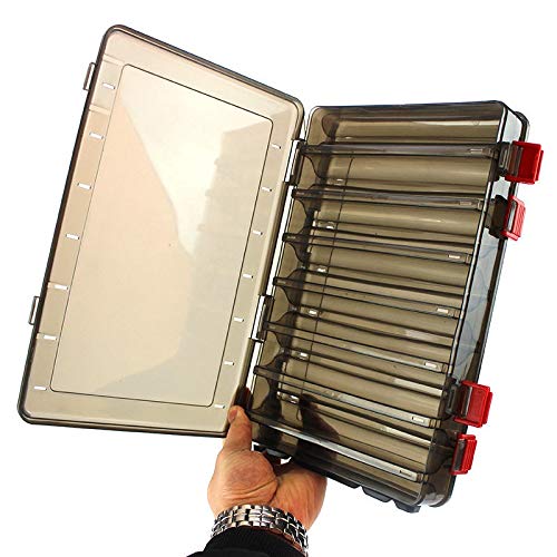 Angelkasten 14 Compartments Brown Double Sided Lattice Fischköder Hakengeschirr-Speicher-Fall-Fischerei-Kasten Brown… – Bild 6
