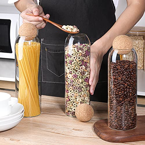 ComSaf Glass Food Storage Canister with Ball Cork Lid(50oz/1500ml