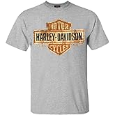 Harley-Davidson Men's Orange Elongated Bar &amp; Shield White T-Shirt 30291967