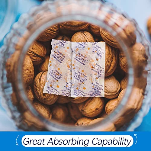 LotFancy 10 Gram 40 Packs Indicating Silica Gel Packets, Food Safe Desiccant Packs, Moisture Absorber Dehumidifier, Orange to Dark Green