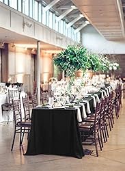 10 Pack Polyester Tablecloths, Black 90 x 132 Inch