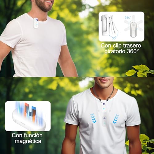 OBEST Cámara de Acción Inalámbrica Portátil 1080P, Cámara para Collar para Mascotas, Cámara Deportiva, Bodycam para Moto Gran Angular 120° para Deportes Al Aire, Blanco