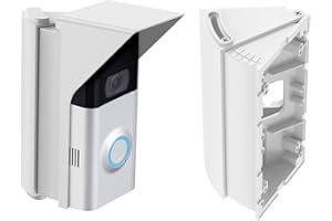 Ayotu Waterproof Adjustable (30 to 60 Degree) Angle Mount for Ring Doorbell 2nd Gen(2020Release) & Ring Doorbell 4/3/2/1st, Mounting Bracket with Weatherproof Cap Wedge Corner Holder, 1Pack White