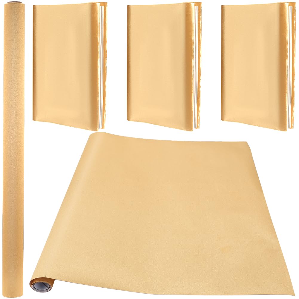 CRASPIRE 110 x 42cm Silk Cloth Book Cloth for Book Binding Gold Fabric Surface Paper Backed Bookcover Book Covering Protector Bookbinding Supplies for Books Album DIY Scrapbooking Archival Supplies