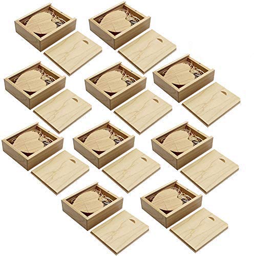 A Plus+ 10PCS Maple USB 3.0 Flash Drives 16GB Gift Set Wooden Heart USB Sticks Gifts With Box For Friend Kids Lover Wedding