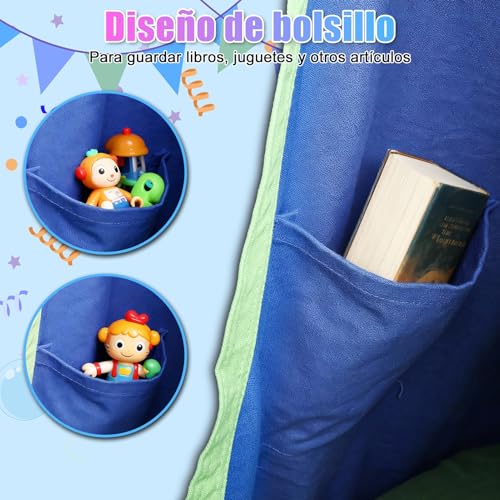 Gugxiom Columpio sensorial para niños, Silla Hamaca para niños, Hamaca para Silla de Asiento de actualización de hasta 350 Libras, para Interiores y Exteriores (Nailon Azul)