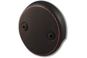 CalcMetal Dual Hole Bathtub Drain Overflow Plate with Two Matching Screws, Easy to Install, Venetian Bronze