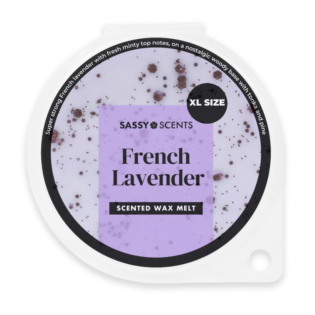 Sassy Scents French Lavender Wax Melts | Up to 108 Hours Burn Time | Made in the UK | 70g XL