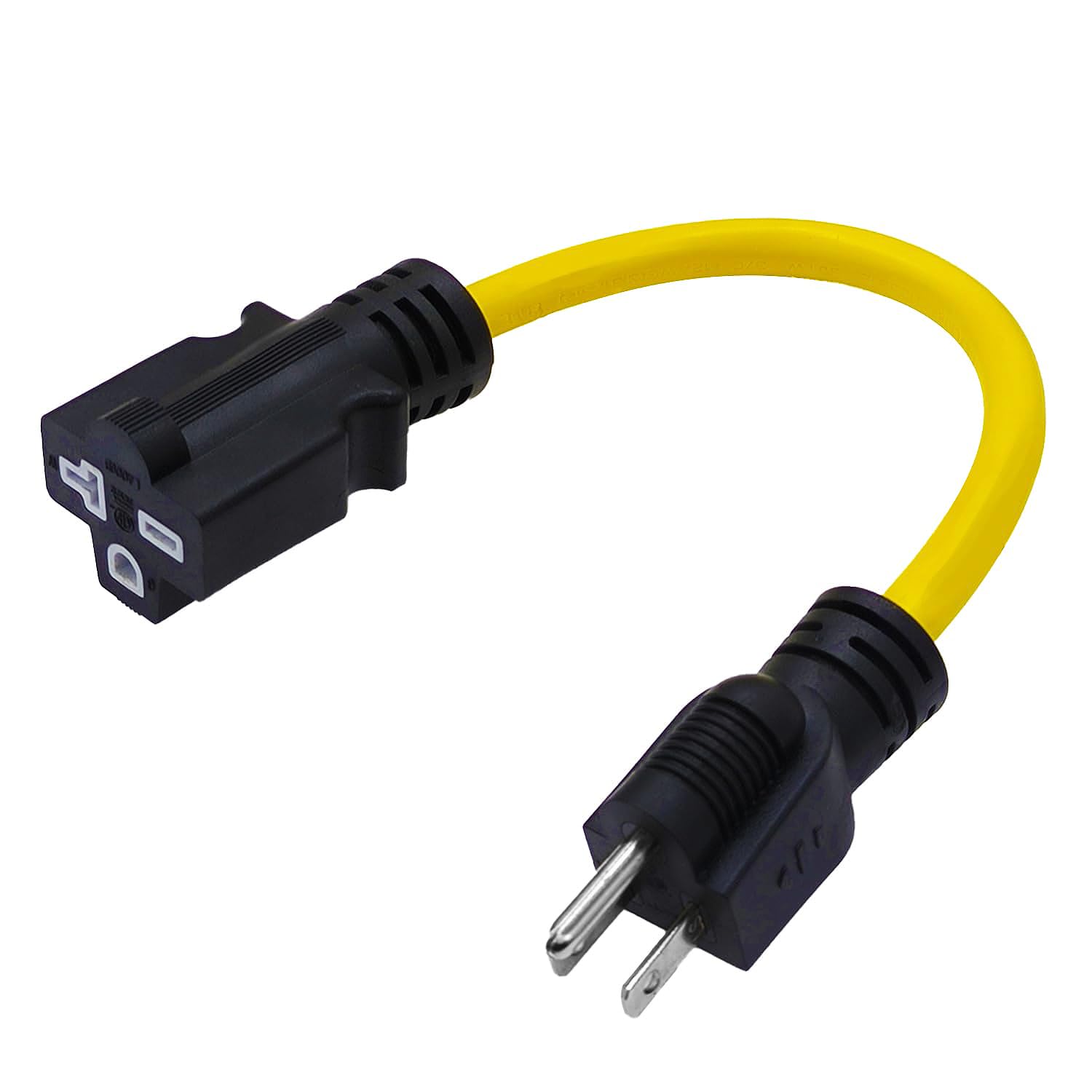 Photo 1 of YSIL Dryer Plug Adapter 15A 125V to 20A 250V Adapter Cable 1 FT 12AWG 5-15P to 6-15/20R T Blade AC Power Adapter Converter Indoor/Outdoor Adapter
