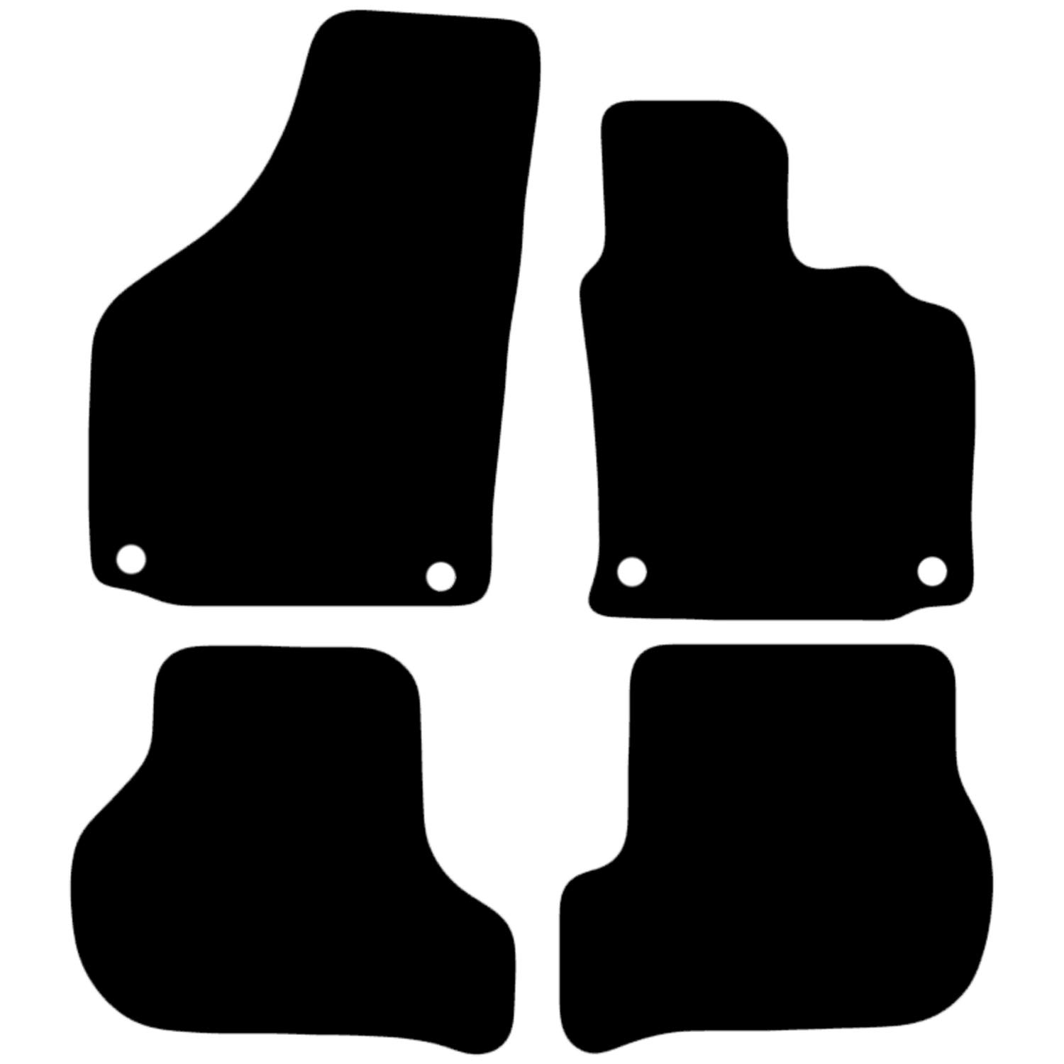 Carsio Carpet Car Mats For VW Golf MK5 2007 Onwards 4 Piece Set with 4 Clips Tailored Fit Floor Mat Complete Accessory Black Custom Fitted - All Weather, Anti-Slip Backing & Black Trim