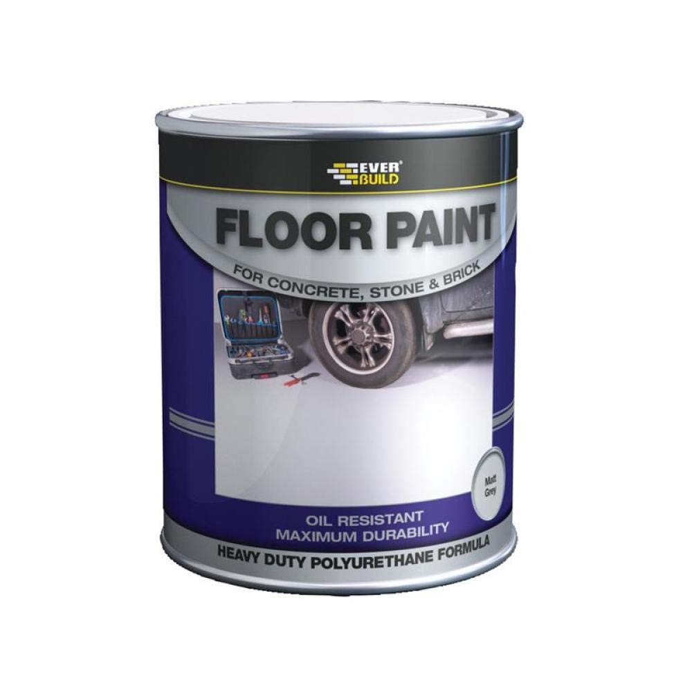 Everbuild Floor Paint For Concrete, Stone And Brick – Heavy Duty – Industry Grade – Abrasion-Resistant – Red – 5 Litre