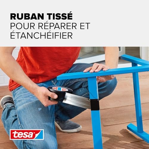 extra Power Universal Ruban Adhésif Toile - Tenue extra forte - Duct Tape pour les Réparations, la Fixation, l'Étanchéité et plus Encore - Noir - 3 Rouleau - 10 m x 50 mm