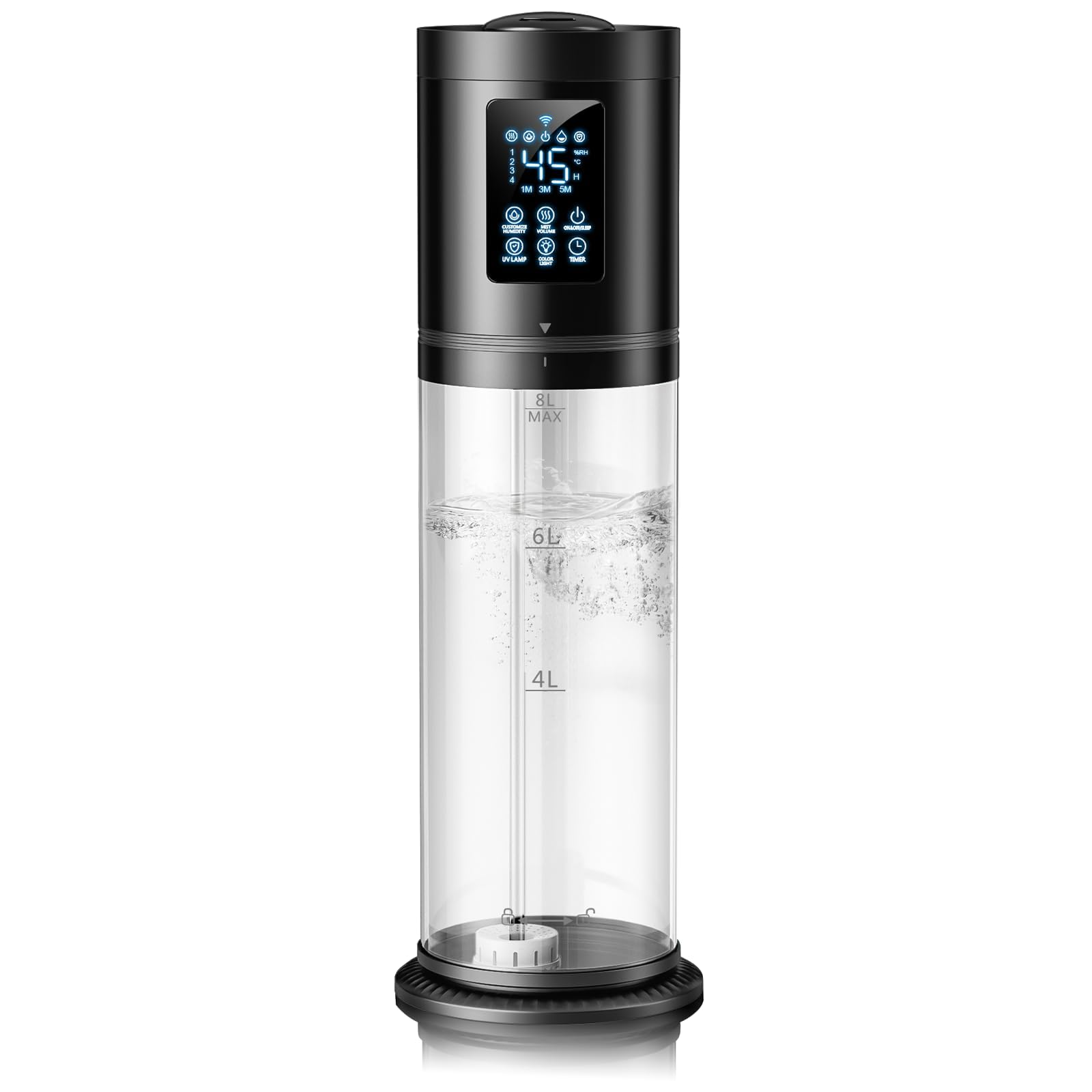 Photo 1 of 8L Humidifiers for Bedroom Large Room, 4 Levels Cool Mist Humidifier with Clear Tank, 7 Color Lights Essential Oil Diffuser with 16H Timer, Top Fill Humidifier for Home Plants Office