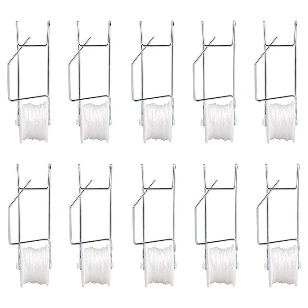 Mify 10Pcs Tomato Support Hooks Tomato Plant Support Clips Garden Vegetable Clips to Prevent Tomatoes Fruit with 15M String Plant Cages Supports Roller Hook