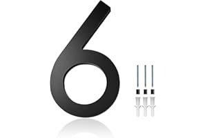 Hvatry House Numbers for Outside, 6 inch Modern Floating Address Numbers for Front Door, Street, Apartment, Farmhouse, High Visibility Numbers Enhance Home's Exterior Charm, Black(House Numbers 6)