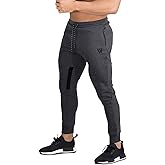 ZENWILL Mens Tapered Workout Running Pants,Gym Jogger Training Sweatpants Slim Fit with Zip Pockets