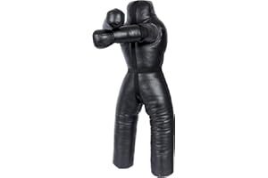 LEATHERAY MMA Martial Arts Brazilian Grappling Dummy Jiu Jitsu Punching Bag Black-Unfilled