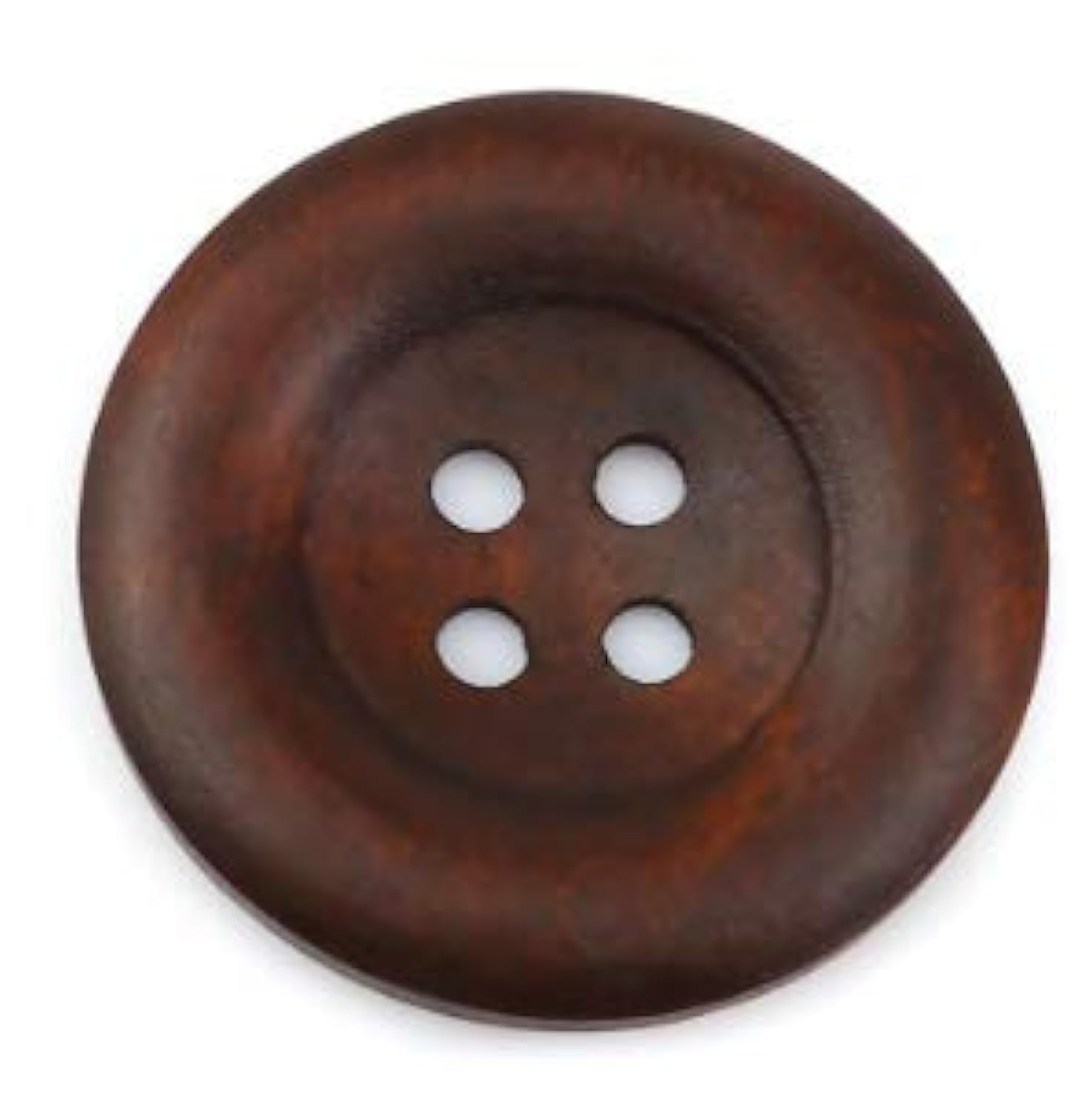 CansyY 20 Elegant Wooden Buttons Dark Brown, Brown 35 mm - 4 Holes - for Sewing, Sewing, Crafts, for Scrapbooking - Round Wooden Buttons - Coat Buttons Jacket Buttons Decorative Buttons