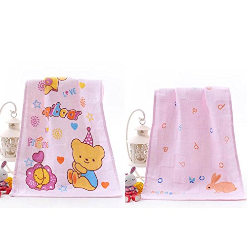 BigFamily Cotton Cute Cartoon Flower-Printed Baby Face Towel Embroidery Newborn Towels