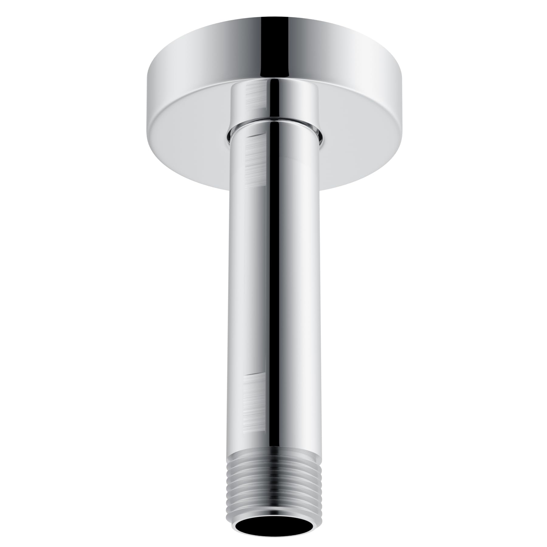 Photo 1 of Hibbent All Metal Ceiling Mounted Shower Arm, 4 Inch Shower Head Extension with Flange, Stainless Steel Straight Shower Arm For High Pressure Rain Shower Head, Shower Head Extender, Chrome