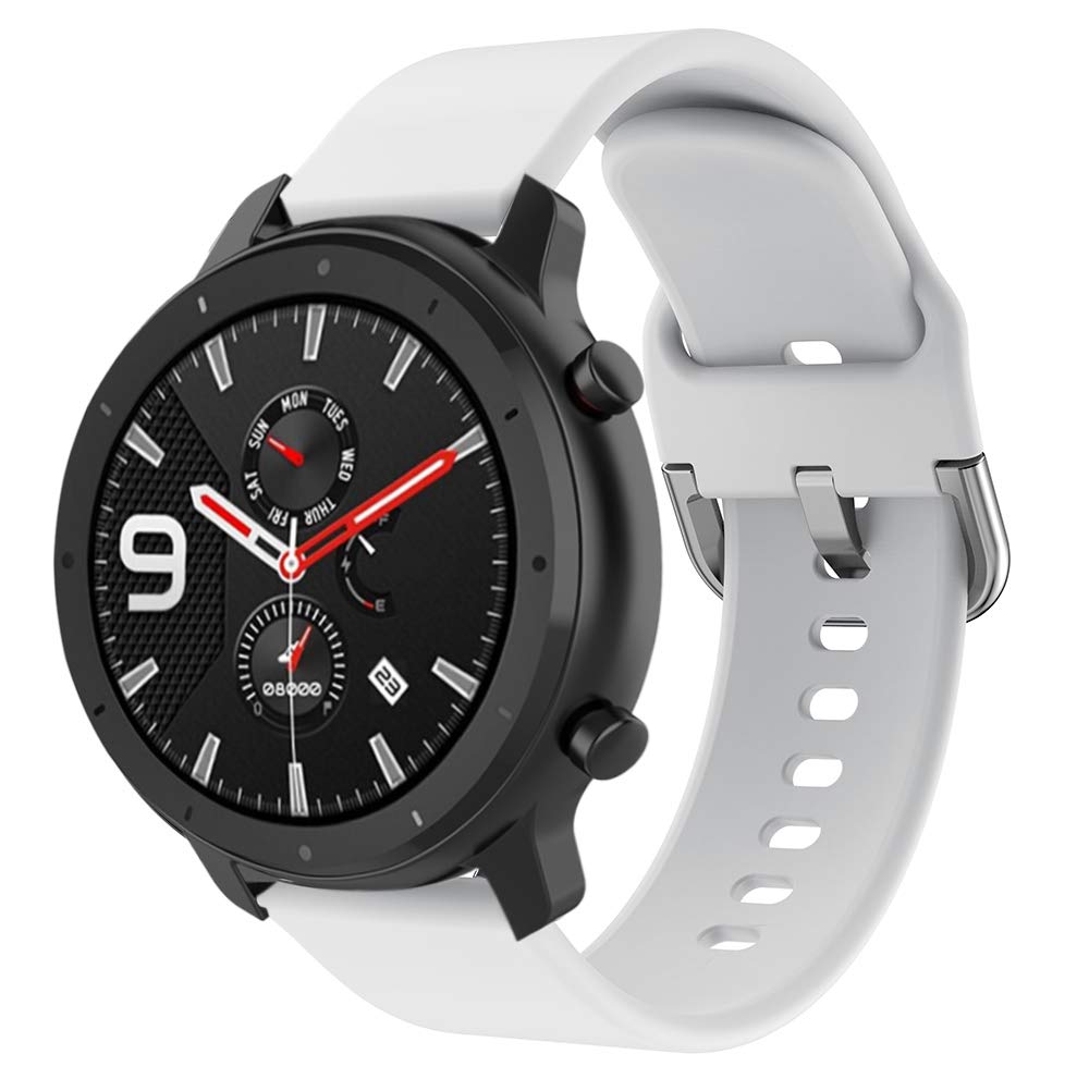 Angersi 22 mm Soft Silicone Quick Release Sport Strap Replacement Strap Compatible with Amazon Fit GTR 47 mm/Pace/Stratos