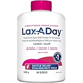 LAX-A-Day Powder Laxative - No Taste, No Grit, No Sugar - Clinically Proven Relief of Occasional Constipation (60 Doses, 1020