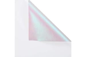 BBJ WRAPS Iridescent Double Sided Flower Wrapping Paper Florist Bouquet Packaging, 20 Sheets (White)