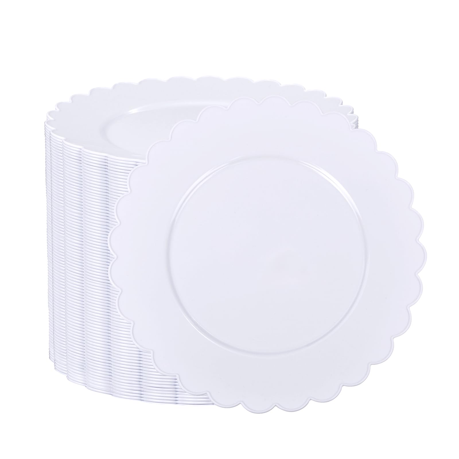 Photo 1 of SUT 72Pcs 7.5" White Plastic Plates, Heavy Duty Disposable Plates for Weddings, Parties, Events, Fancy Dessert & Appetizer Plates | Shatterproof Bulk Party Supplies (72 Count)