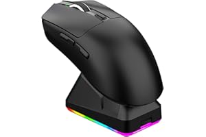 LICAEVEY RGB Wireless Mouse, 3 Mode 2.4G USB C Wired BT Gaming Mouse with Charging Dock, Ergonomic Lightweight for Computer P