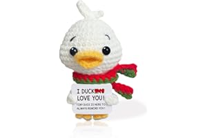 AICOOFEST I Ducking Love You Gift for Her Him Husband Positive Duck Emotional Support Crochet Animals Gift Cute Valentine Duck Gifts for Boyfriend Girlfriend Women Mens Wife Couple Birthday Gift Handmade Funny